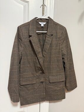 Old Navy Brown Plaid Blazer Jacket
